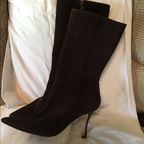 Manolo Blahnik suede heeled boots - Picture 4 of 5
